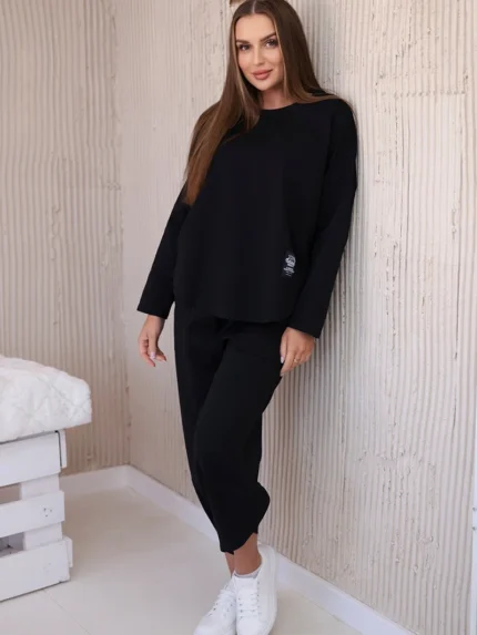 Komplet new punto bluza + spodnie czarny