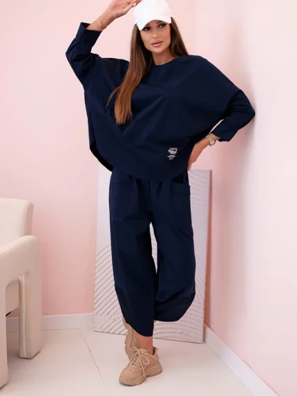 Komplet new punto bluza + spodnie granatowy