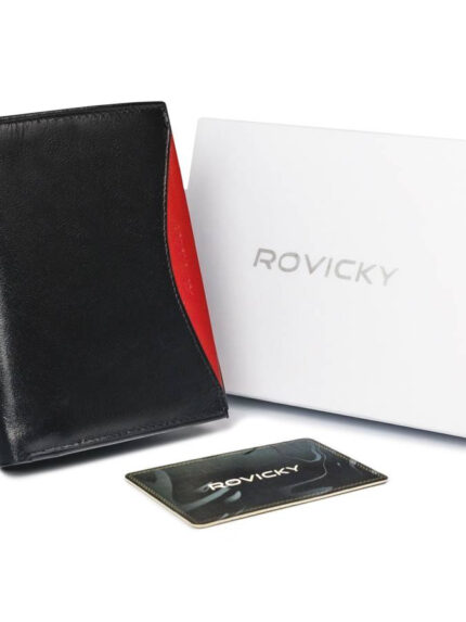 Duży, oryginalny portfel męski z naturalnej skóry licowej, RFID - Rovicky