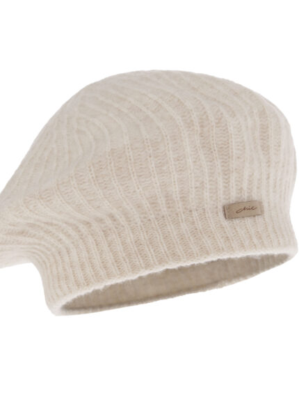 Beret zimowy damski, beżowy, Grace