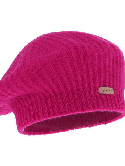 Beret zimowy damski, różowy, Grace