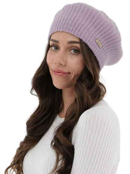 Beret damski zimowy, fioletowy, Grace