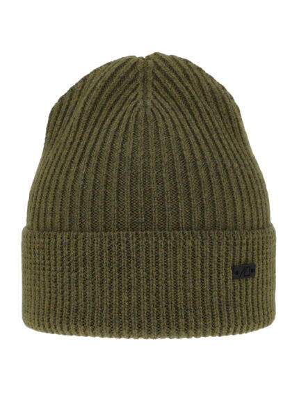 Czapka zimowa męska, zielona, 100% wełniana merino Owen