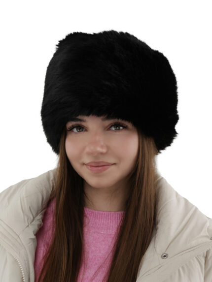 Czapka zimowa damska, podszyta polarem z wełny merino, czarna Holly