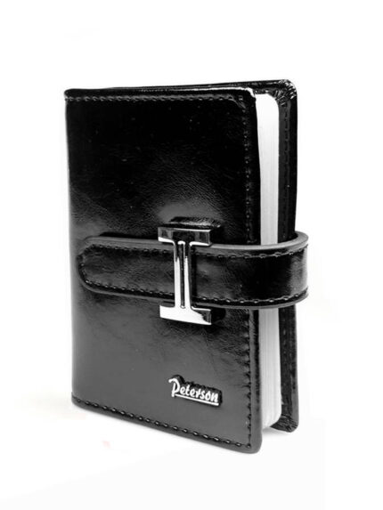 Skórzane etui na dokumenty z metalowym zapięciem - Peterson
