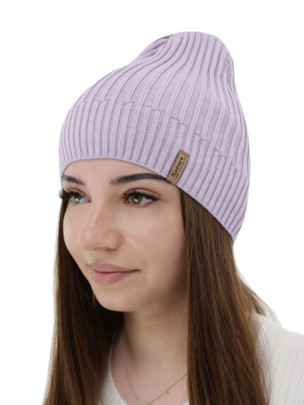 Czapka damska wiosenna, jesienna, z bawełną, fioletowa, Mirona