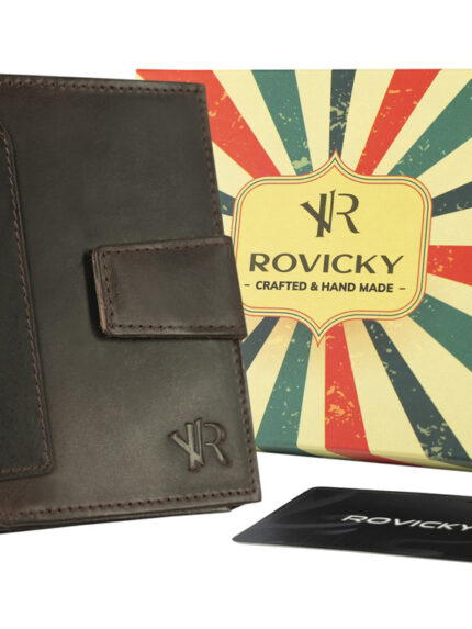 Skórzany portfel męski w stylu retro - Rovicky