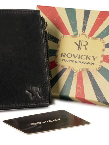 Duży portfel w stylu retro z dwiema kieszeniami na monety - Rovicky