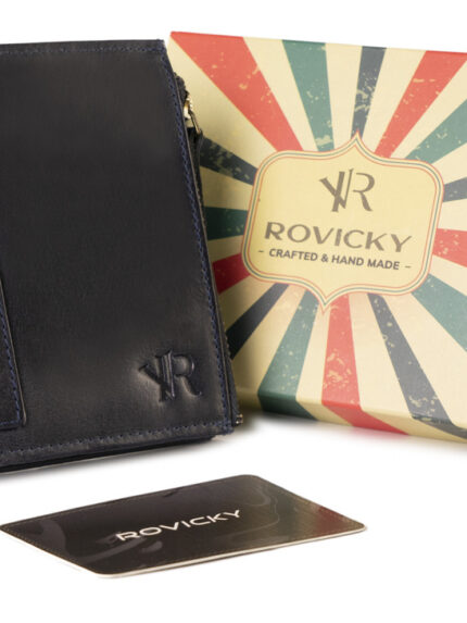 Duży portfel w stylu retro z dwiema kieszeniami na monety - Rovicky