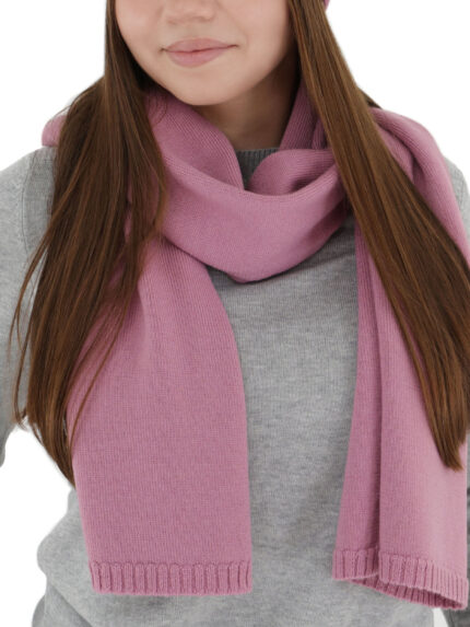 Szalik zimowy damski, fioletowy, 100% wełniany merino Elonia