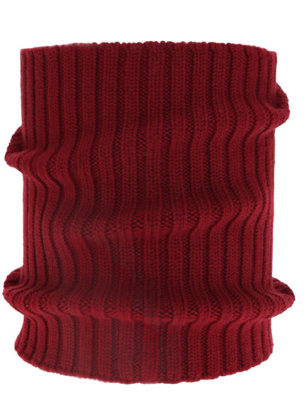 Komin zimowy damski, bordowy, 100% wełniany merino, Zorina
