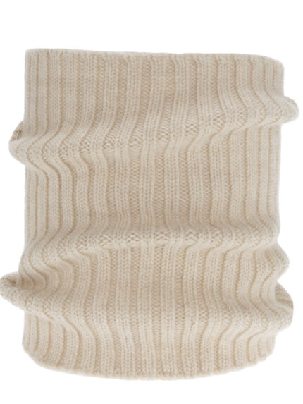 Komin zimowy damski, beżowy, 100% wełniany merino, Zorina