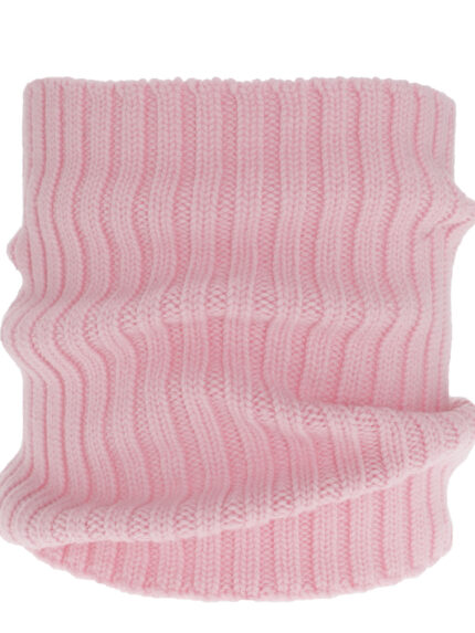 Komin zimowy damski, różowy, 100% wełniany merino, Zorina