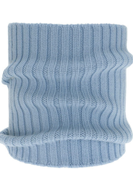 Komin zimowy damski, niebieski, 100% wełniany merino, Zorina