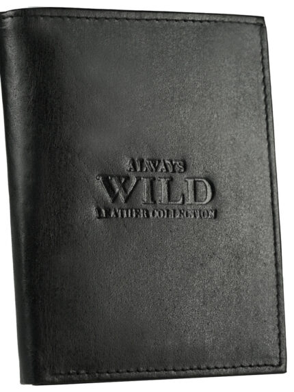 Skórzany pionowy portfel bez zapięcia - Always Wild