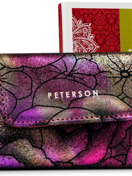 Skórzany, mały portfel damski z systemem RFID - Peterson