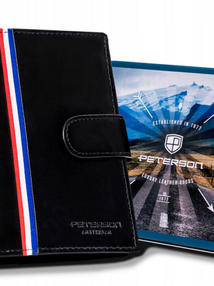 Duży portfel męski z zapięciem na zatrzask - Peterson