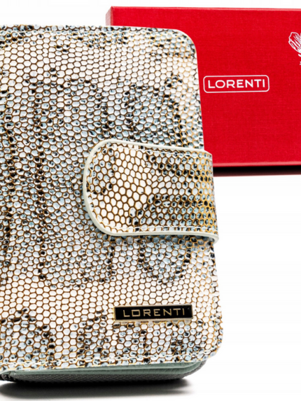 Skórzany portfel damski z systemem RFID Protect, zapinany zatrzaskiem - Lorenti
