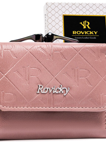 Elegancki, mały portfel damski ze skóry naturalnej i ekologicznej - Rovicky