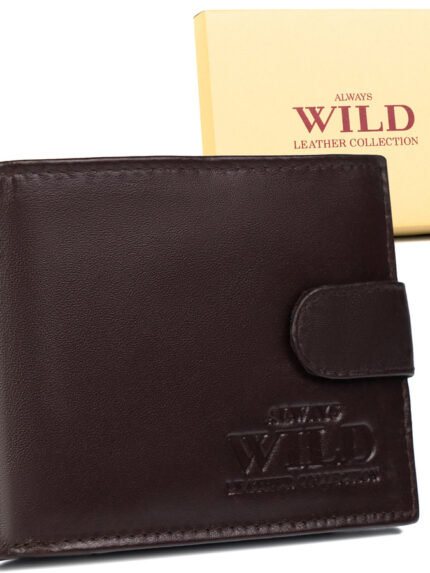 Portfel męski ze skóry bydlęcej z zabezpieczeniem RFID Protect - Always Wild