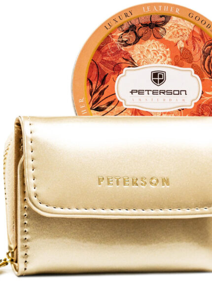 Portfel lakierowany złoty na prezent - Peterson