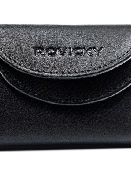 Elegancki portfel na karty i gotówkę w czarnym kolorze - Rovicky
