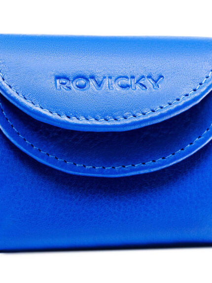Skórzana minimalistyczna portmonetka damska na zatrzask - Rovicky