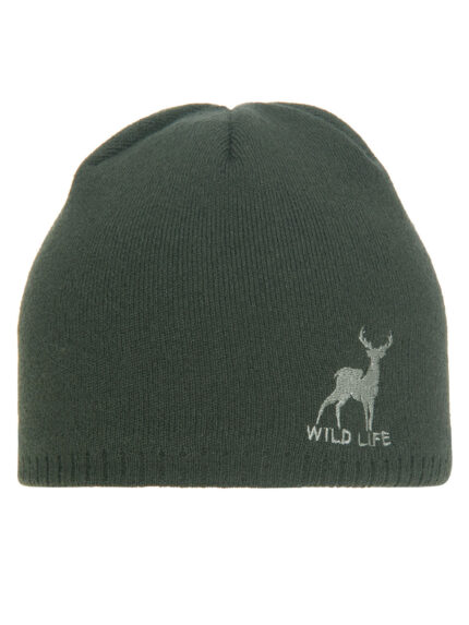 Czapka myśliwska męska zimowa, khaki, podszyta polarem Wild Life
