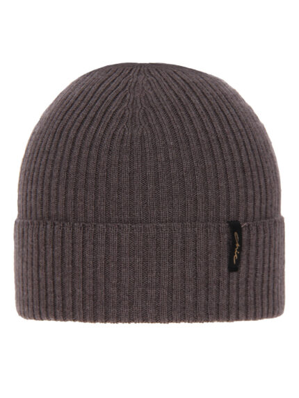 Czapka zimowa damska, brązowa, 100% wełniana merino Megan