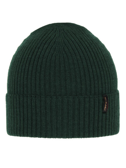 Czapka zimowa damska, zielona, 100% wełniana merino, Megan