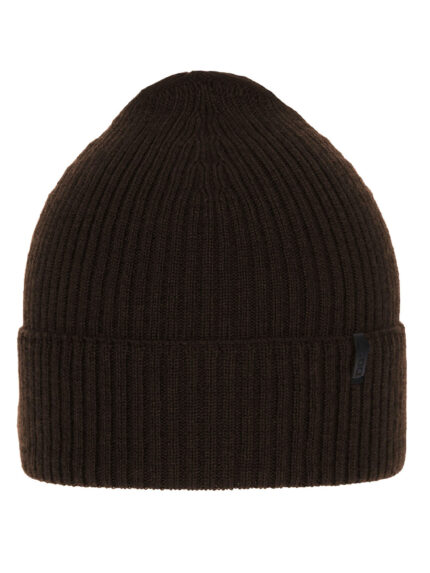 Czapka zimowa męska, brązowa, 100% wełniana merino, Thorin