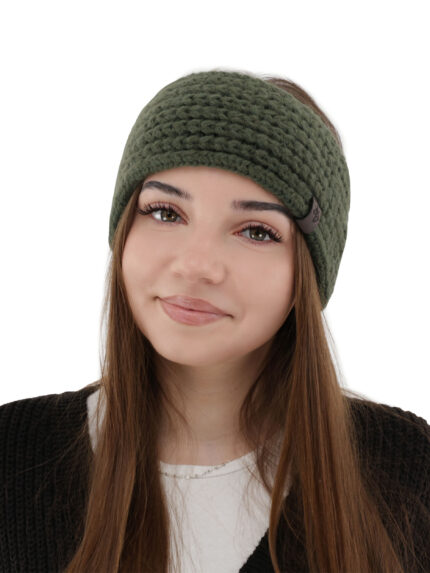 Opaska zimowa damska, khaki, Alexis