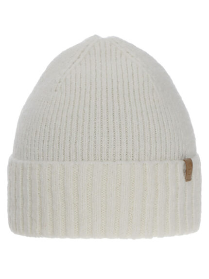 Czapka zimowa damska, kremowa, z wełną merino, Alvara